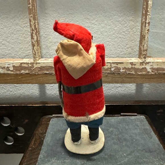 Antique father, Christmas belsnickle Putz Santa, holding pack on his pack Japan - Picture 3 of 5